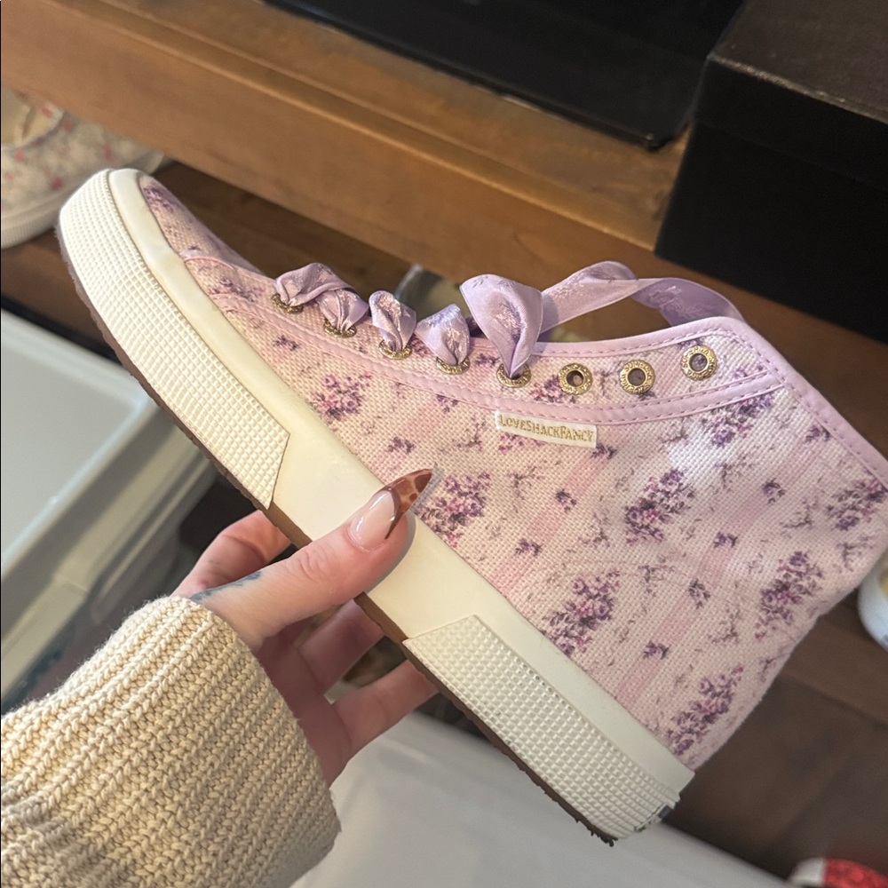 LoveShackFancy Purple Floral Sneakers - Picture 7 of 8